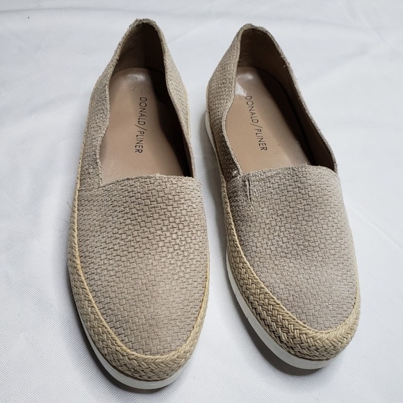 Donald J Pliner Paryn Slip On Loafers Leather Tan Espadrille Size 6 Women's - Picture 3 of 9